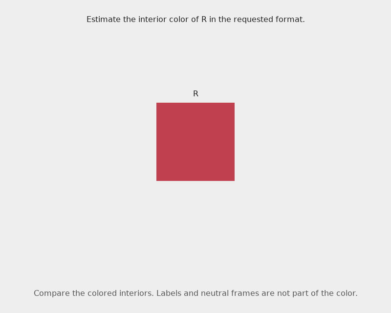 Estimate the flat interior color of R as gamma-encoded sRGB.