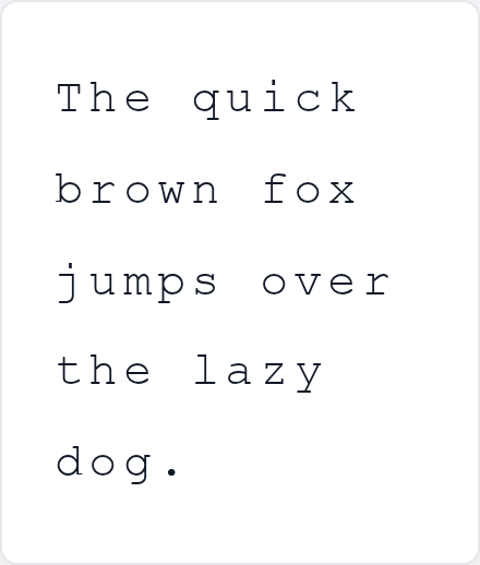 Courier New typography specimen, task font-courier-new-v18